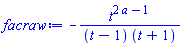 -t^(2*a-1)/((t-1)*(t+1))