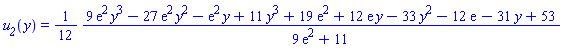 u__2(y) = (1/12)*(9*exp(2)*y^3-27*exp(2)*y^2-exp(2)*y+11*y^3+19*exp(2)+12*exp(1)*y-33*y^2-12*exp(1)-31*y+53)/(9*exp(2)+11)