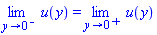 limit(u(y), y = 0, left) = limit(u(y), y = 0, right)