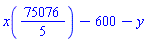 x(75076/5)-600-y