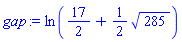 ln(17/2+(1/2)*285^(1/2))