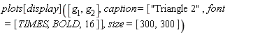 plots[display]([g[1], g[2]], caption = ["Triangle 2", font = [TIMES, BOLD, 16]], size = [300, 300])