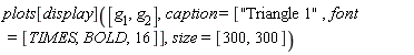 plots[display]([g[1], g[2]], caption = ["Triangle 1", font = [TIMES, BOLD, 16]], size = [300, 300])