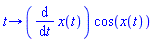 proc (t) options operator, arrow; (diff(x(t), t))*cos(x(t)) end proc