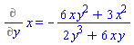 Diff(x, y) = -(6*x*y^2+3*x^2)/(2*y^3+6*x*y)