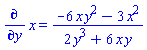 diff(x, y) = (-6*x*y^2-3*x^2)/(2*y^3+6*x*y)