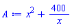 x^2+400/x