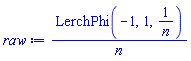 LerchPhi(-1, 1, 1/n)/n