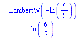 -LambertW(-ln(6/5))/ln(6/5)