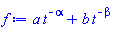 a*t^(-alpha)+b*t^(-beta)