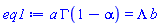 a*GAMMA(1-alpha) = Lambda*b