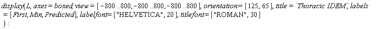 display(L, axes = boxed, view = [-800 .. 800, -800 .. 800, -800 .. 800], orientation = [125, 65], title = `Thoracic IDEM`, labels = [First, Min, Predicted], labelfont = ["HELVETICA", 20], titlefont = ["ROMAN", 30]):