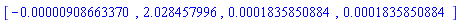 [-0.908663370e-5, 2.028457996, 0.1835850884e-3, 0.1835850884e-3]
