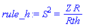 S^2 = Z*R/Rth