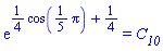 exp((1/4)*cos((1/5)*Pi)+1/4) = C__10