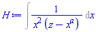 Int(1/(x^2*(z-x^a)), x)