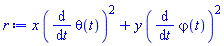 x*(diff(theta(t), t))^2+y*(diff(varphi(t), t))^2