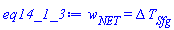 w[NET] = Delta*T[Sfg]