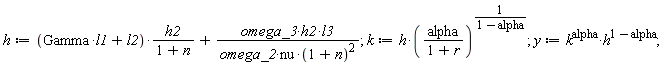h := (Gamma*l1+l2)*h2/(1+n)+omega_3*h2*l3/(omega_2*nu*(1+n)^2);