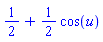 1/2+(1/2)*cos(u)