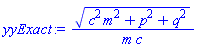 (c^2*m^2+p^2+q^2)^(1/2)/(m*c)