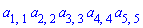 a[1, 1]*a[2, 2]*a[3, 3]*a[4, 4]*a[5, 5]