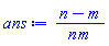 (n-m)/(n*m)