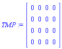 TMP := Matrix(4, 4, {(1, 1) = 1/4, (1, 2) = 3/4, (1, 3) = -3/4, (1, 4) = -1/4, (2, 1) = 1/4, (2, 2) = 3/4, (2, 3) = -3/4, (2, 4) = -1/4, (3, 1) = 1/4, (3, 2) = 1/4, (3, 3) = 0, (3, 4) = 0, (4, 1) = 0, (4, 2) = 0, (4, 3) = -1/4, (4, 4) = -1/4})