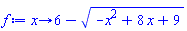 proc (x) options operator, arrow; 6-sqrt(-x^2+8*x+9) end proc