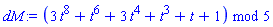 modp1(ConvertIn(3*t^8+t^6+3*t^4+t^3+t+1, t), 5)