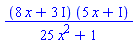 (8*x+3*I)*(5*x+I)/(25*x^2+1)