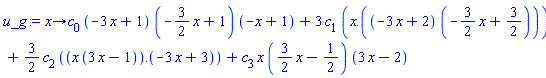 proc (x) options operator, arrow; c[0]*(-3*x+1)*(-(3/2)*x+1)*(-x+1)+3*c[1]*(x.((-3*x+2)*(-(3/2)*x+3/2)))+(3/2)*c[2]*(x*(3*x-1).(-3*x+3))+c[3]*x*((3/2)*x-1/2)*(3*x-2) end proc