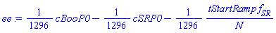 (1/1296)*cBooP0-(1/1296)*cSRP0-(1/1296)*tStartRamp*f__SR/N