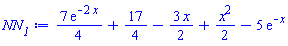 (7/4)*exp(-2*x)+17/4-(3/2)*x+(1/2)*x^2-5*exp(-x)