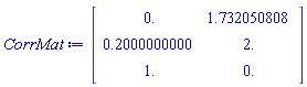 Matrix(3, 2, {(1, 1) = 0., (1, 2) = 1.732050808, (2, 1) = .2000000000, (2, 2) = 2., (3, 1) = 1., (3, 2) = 0.})