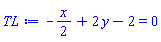 -(1/2)*x+2*y-2 = 0