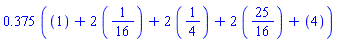 .3750000000*`%+`(1, 2*(1/16), 2*(1/4), (2*(25/16))*`,`(4))