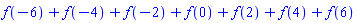f(-6)+f(-4)+f(-2)+f(0)+f(2)+f(4)+f(6)