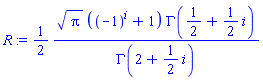 (1/2)*Pi^(1/2)*((-1)^i+1)*GAMMA(1/2+(1/2)*i)/GAMMA(2+(1/2)*i)