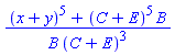 ((x+y)^5+(C+E)^5*B)/(B*(C+E)^3)