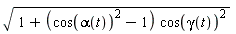 sqrt(1+(cos(alpha(t))^2-1)*cos(gamma(t))^2)