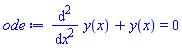 diff(diff(y(x), x), x)+y(x) = 0