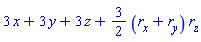 3*x+3*y+3*z+(3/2)*(r[x]+r[y])*r[z]