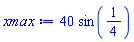 40*sin(1/4)
