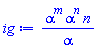 alpha^m*alpha^n*n/alpha