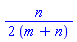 (1/2)*n/(m+n)