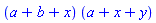 (a+b+x)*(a+x+y)