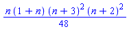 (1/48)*n*(1+n)*(n+3)^2*(n+2)^2