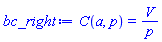 C(a, p) = V/p