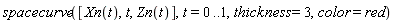 spacecurve([Xn(t), t, Zn(t)], t = 0 .. 1, thickness = 3, color = red)